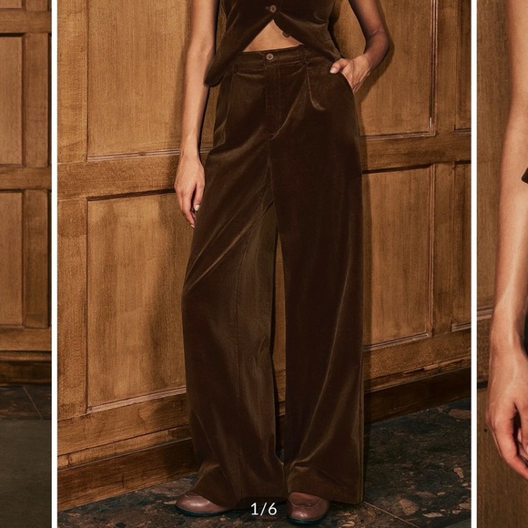 Commense Pants - NWT Mid-Waist Corduroy Wide-Leg Pants